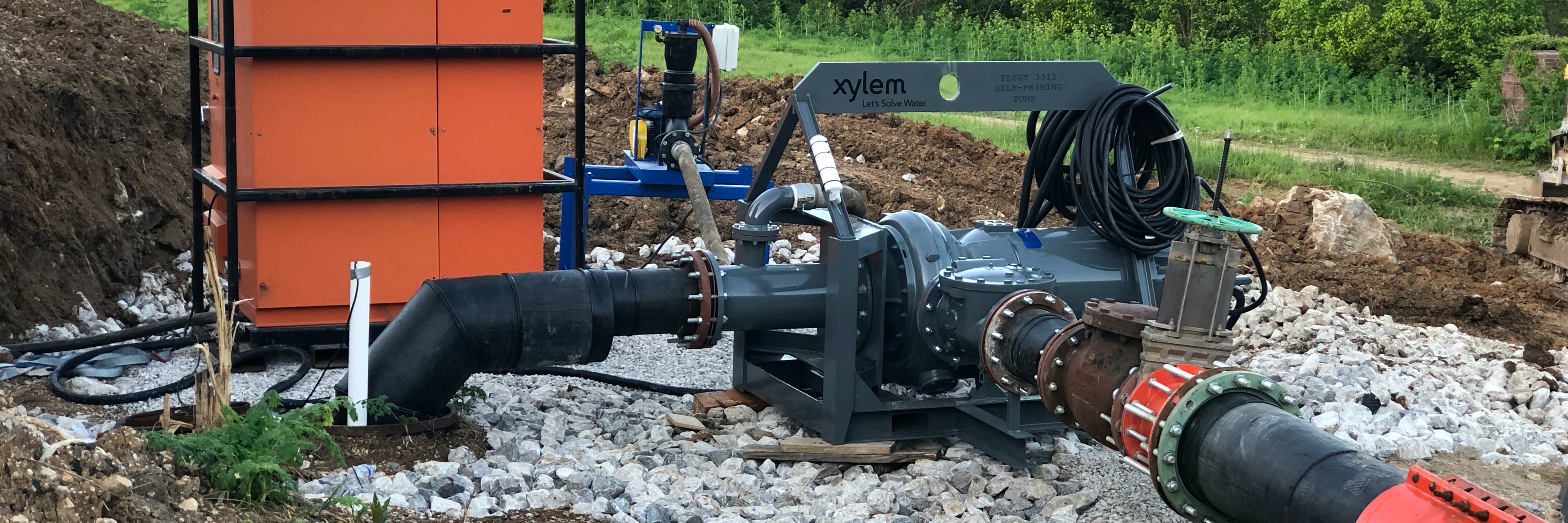 Una pompa elettrica Flygt di Xylem riduce i costi e aumenta l’efficienza di un bypass fognario