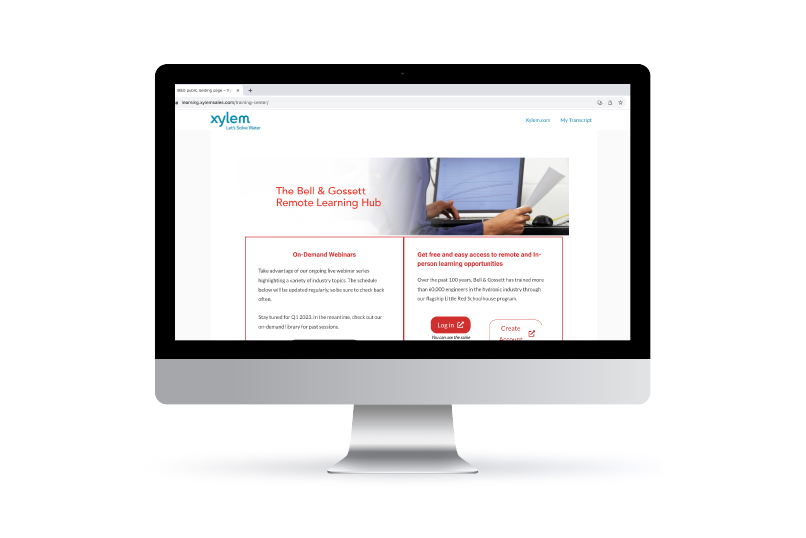 Computer on the Bell and Gossett Remote learning hub page