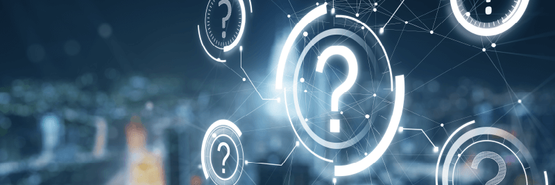 Advanced Metering Infrastructure FAQs question mark on tech background banner