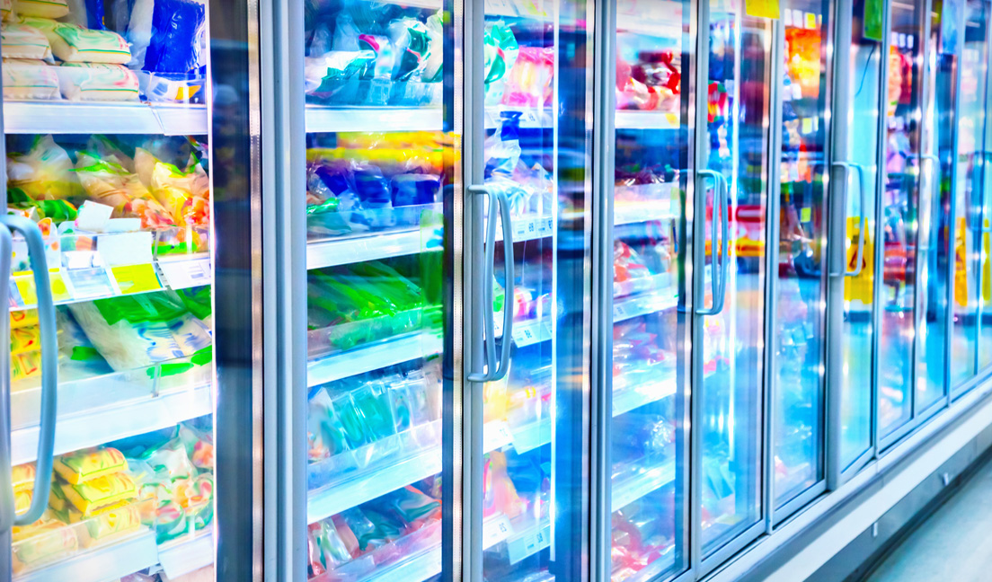 Grocery store feezer aisle
