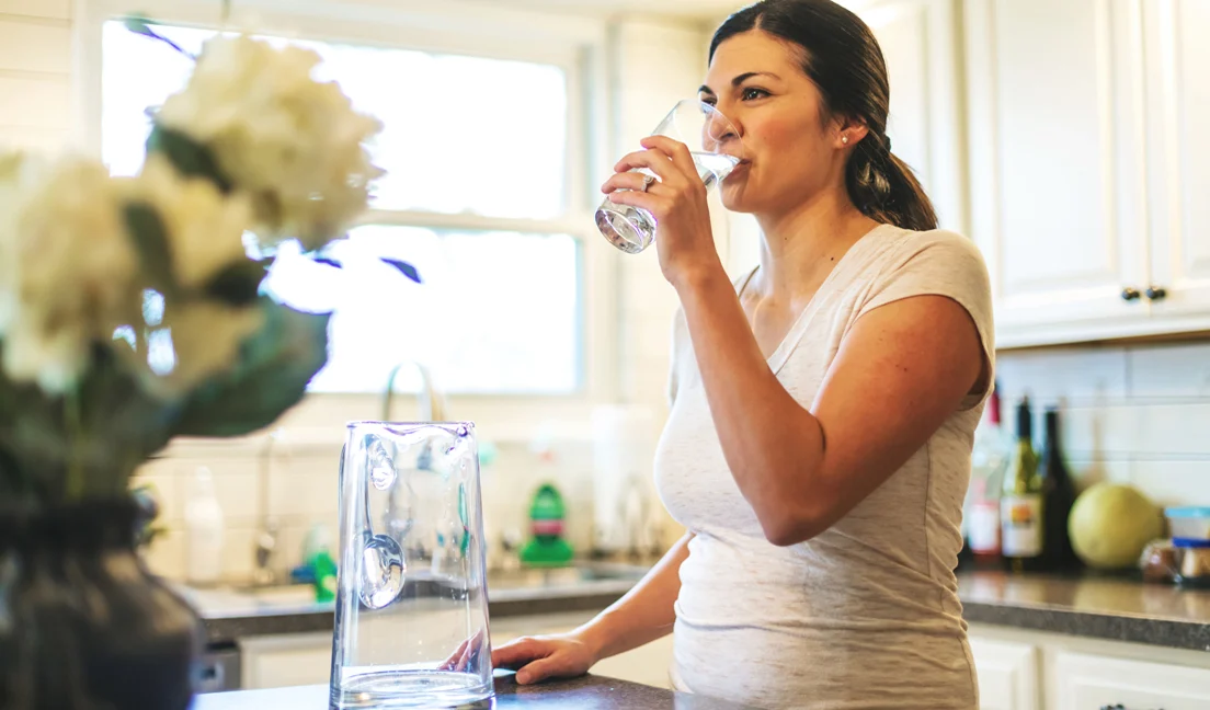 Woman drinking water