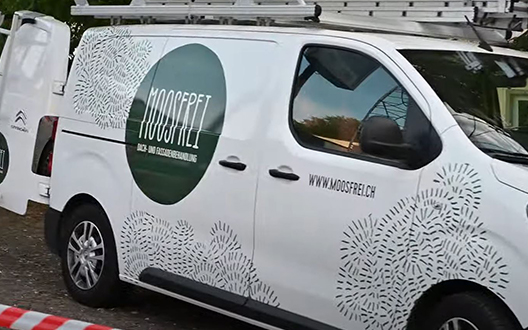 Parked Moosfrei work truck