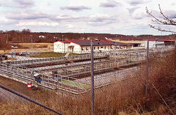 High angle shot of holding tanks